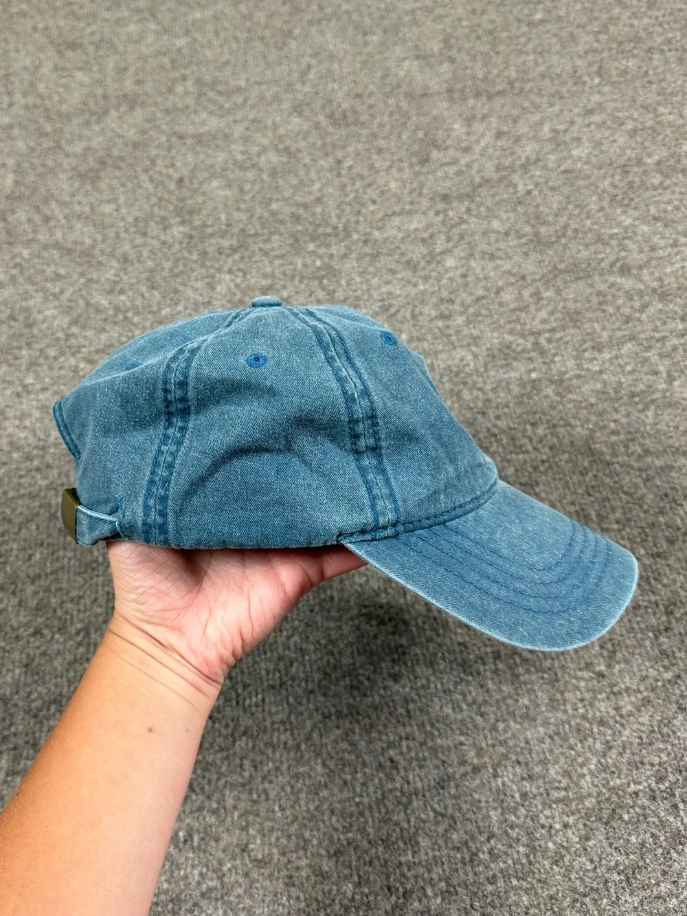 Vintage NASA Blue Denim Baseball Cap Hat Embroidered Logo Patch Adjustable Faded